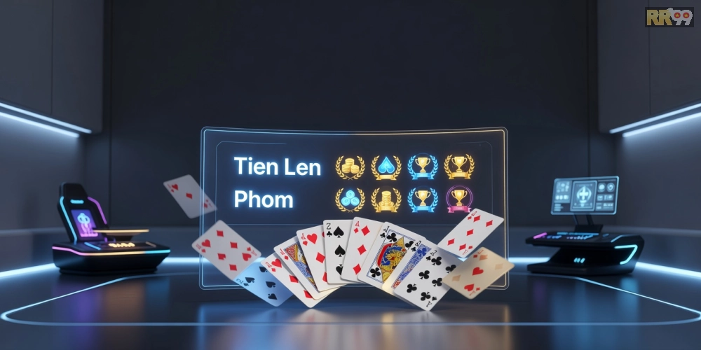 Minh họa khái niệm game bài đổi thưởng online rr99 với giao diện hiện đại