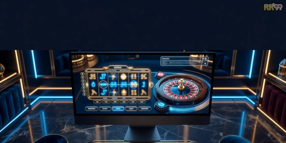 Hình minh họa khái niệm top casino rr99 với giao diện hiện đại và trò chơi đa dạng