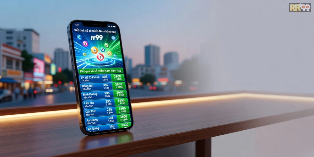 Minh họa kết quả xổ số miền nam cập nhật nhanh chóng trên nền tảng rr99
