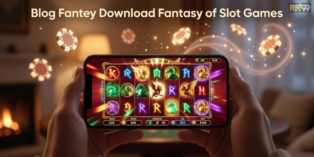 Caption mô tả khái niệm tải game nổ hũ RR99 qua hình ảnh minh họa vòng quay slot hấp dẫn