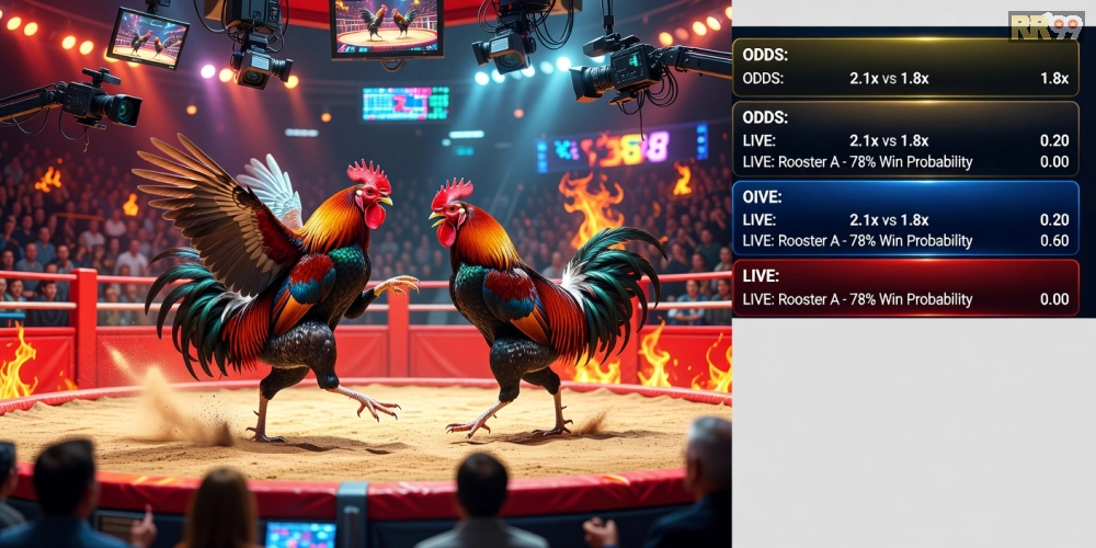 Hình ảnh giao diện xem đá gà trực tiếp tại SV388 với các trận đấu hấp dẫn